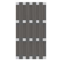 WPC Sichtschutzelement in Anthrazit mit Querriegeln aus Aluminium - Zaunserie: JUMBO WPC von TraumGarten - Maße: 95x179 cm - Rückansicht