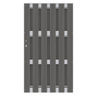 WPC-Tor in Anthrazit mit Querriegeln aus Aluminium für Sichtschutz JUMBO WPC von TraumGarten Detailansicht
